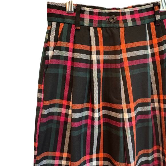 ASOS plaid tapered trousers high rise fall winter check pants size 4 preppy - Picture 6 of 9